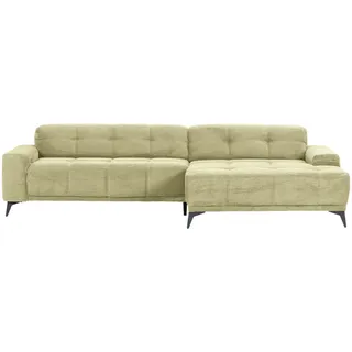 Carryhome Ecksofa , Hellgrün , Textil , Ottomane rechts, L-Form , 295x165 cm , seitenverkehrt erhältlich, Rücken echt, elektrischer Sitzvorzug , Wohnzimmer, Sofas & Couches, Wohnlandschaften, Ecksofas