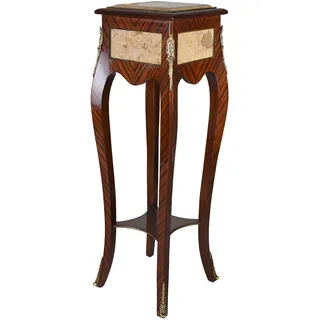 Blumensäule Barock Podest Massivholz Marmortisch Beistelltisch Antik Blumentisch