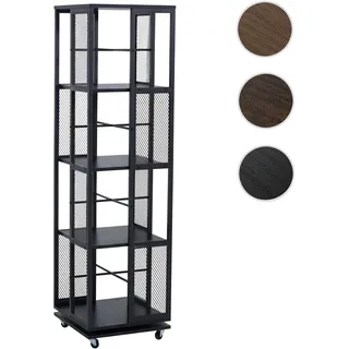 Bücherregal HWC-P13, Standregal Drehregal, Rollen drehbar, Metall Industrial Melamin MVG 147x40x40cm