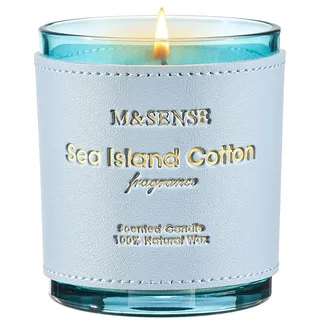 M&SENSE Grüne Blumen-Moschus Duftkerzen im Glas,283g (42h), Starkduft für besseren Schlaf, Geburtstagsgeschenk für Männer​,Hochzeitsdeko