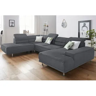 sit&more Wohnlandschaft Mikrofaser 6-Sitzer Grau