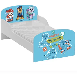 Kinderbett 140x70 mit Matratze Paw Patrol Charaktere Marshall Chase Everest Bett für Kinderzimmer Einzelbett für Kinder