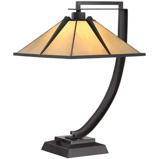 Licht-Erlebnisse Tischlampe Tiffany Glas Metall 55 cm Hoch E27 Bronze