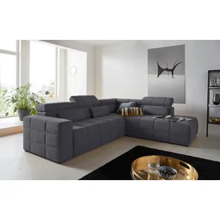 DOMO collection Eckcouch Leder 2-Sitzer Grau
