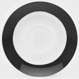 van Well Untertasse "Teller Set, Vario" Porzellan, spülmaschinen- und mikrowellengeeignet, Ø 14,5 cm, schwarz, weiß