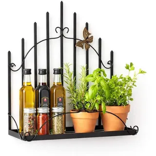 DanDiBo Küchenregal Hängend Schwarz Metall 50 cm 96237 , 50x52x18 cm , Küchen, Küchenmöbel