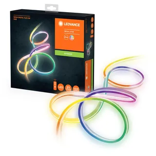 Ledvance LED Lichtschlauch für Innen und Außen, 3 Meter Länge, als Wohnraum- oder Gartenbeleuchtung, flexibel und biegsam, 15W, RGB-Farben per Fernbedienung änderbar, Schutzart IP65, NEON DIGITAL FLEX