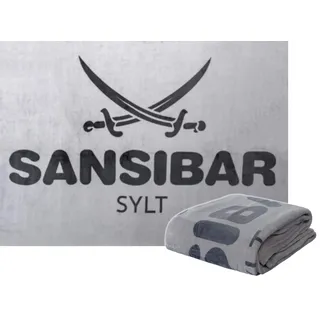 Sansibar Sylt Wohndecke Kuscheldecke Tagesdecke Sofadecke Microfaser 150x200 cm Silber