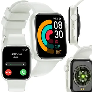 FOREVER Smartwatch IGo Watch 3 Weiß – Smartwatch Damen und Herren 1.83 Zoll - Sportuhr Fitness Tracker mit Schrittzähler und Schlaftracker - Smart Watch für Android und iOS - Wasserdicht IP67
