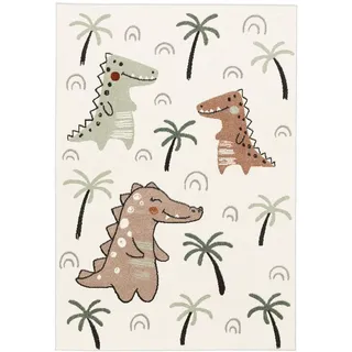Pergamon Kinder Teppich Softstar Kids Lustige Dinos , Multicolor , Textil , Animalprint , 80x150 cm , Teppiche und Böden, Teppiche, Kinderteppiche