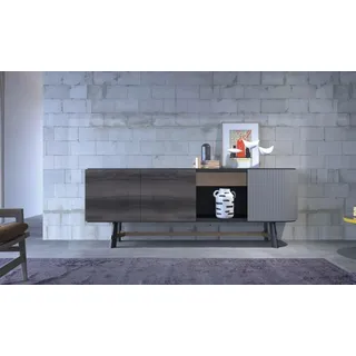Sideboard Kommode Holz Anrichte Schrank Esszimmer Modern Schwarz - Schwarz