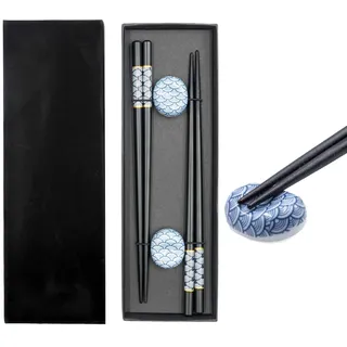 Paderno Essstäbchen Set 2 St. Kunststoff 22,7 cm Schwarz/Blau