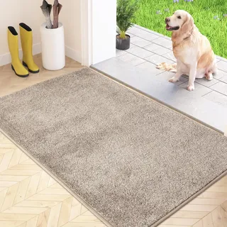 FCSDETAIL Schmutzfangmatte Innen 80 x 120 cm, rutschfeste Maschinenwaschbare Fußmatte, Sauberlaufmatte, Eingangstürmatte mit Wasserabsorbierenden, Fussmatte für Hund, Eingang, Haustür & Flur