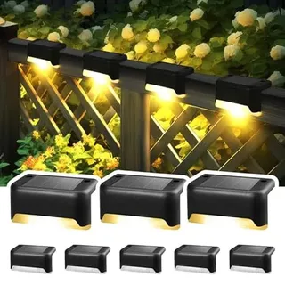 Solpex Solarleuchten für außen, 8 Stück Schwarz Solarleuchte Garten, Treppenlicht, wasserdicht, LED Beleuchtung für Außentreppe, Stufen, Zaun, Hof, Terrasse, Dachrinne, Weg, Dekoration, (Warmweiß)