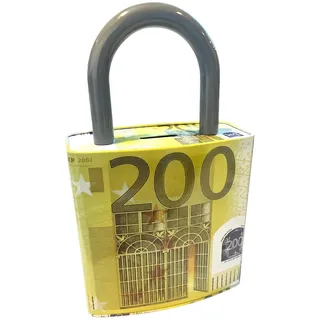 Spardose Original Zahlenschloss XL 100 Euro, 200 Euro, Spardose für Kinder, Dose groß XXL 16 x 27 cm (200 Euro)