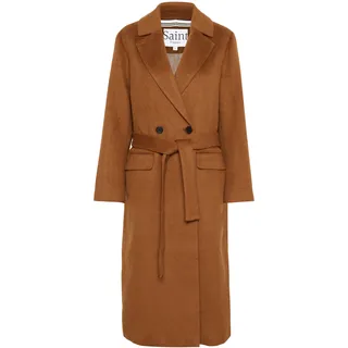 Wintermantel SAINT TROPEZ "Jacke LidaSZ", Damen, Gr. XXL, braun (nuthatch), Obermaterial: 70% Polyester PES. 30% Wolle mw., Mäntel Wintermantel