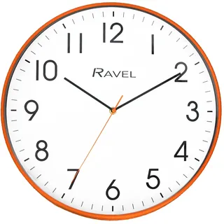 Ravel - Moderne 40cm Wanduhr für Büro und Küche - Analog Quarz - RWC.40.8 - Orange