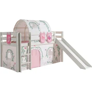 Vipack Hochbett Pino 218 x 210 x 214 cm Kiefer massiv weiß lackiert