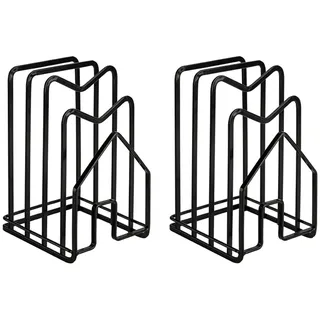 LINFIDITE 2 Pack Schneidebrett Rack Schneidebrett Organiser Ständer Halter Topfpfannendeckel Halter Schwarz