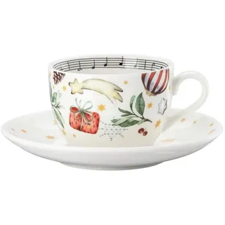 Hutschenreuther Weihnachten Sammelserie Weihnachtslieder 2025 "Alle Jahre wieder" Cappuccinotasse 2-teilig bestehend aus: Cappuccino-Obertasse 0,22 l und Cappuccino-Untertasse Ø 16,3 cm