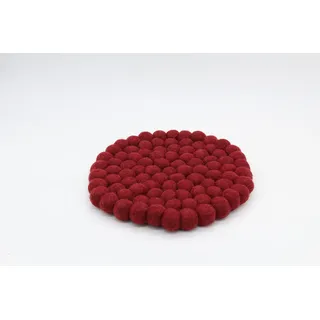 Grült Home Topfuntersetzer - Filz untersetzer für Tassen, Töpfe, Pfannen und Tassen handgefilzt in Nepal (Kastanienrot, Circle 20 cm)