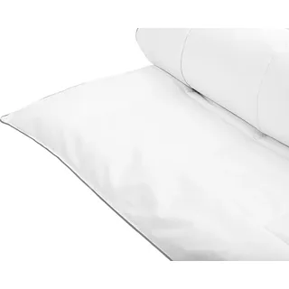 BELIANI Bettdecke Weiß Mikrofaser und Japara Baumwolle 135 x 200 cm Warm für Winter Monochromatisch Steppdecke Steppbett mit Paspel Schlafzimmer - Weiß