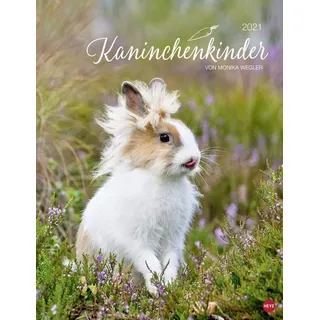 Kaninchenkinder Posterkalender von Monika Wegler - niedlicher Wandkalender 2021 mit vielen Fotos und lustigen Mini-Geschichten - mit Monatskalendarium - Format 34 x 44 cm