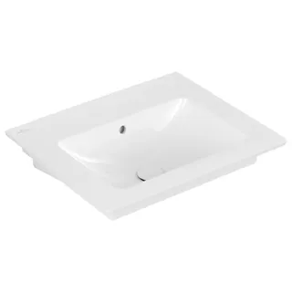 Villeroy & Boch Venticello Waschbecken, ohne Hahnloch, mit Überlauf, 600x500mm, 412462R1, Farbe: Weiß CeramicPlus