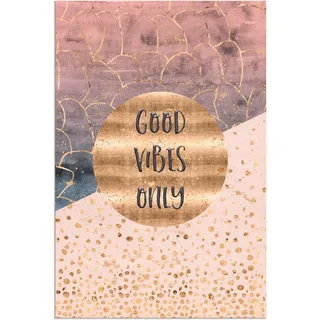 Artland Alu-Dibond-Druck »Nur gute Schwingungen« Sprüche & Texte 1 Stk. tlg. als Alubild, Outdoorbild, Leinwandbild, Wandaufkleber, versch. Größen, goldfarben