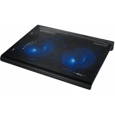 Trust Azul Laptop-Kühlständer für 17,3 Zoll Laptops, Blaue Beleuchtung, USB-Betrieb Laptop-Kühler Ständer, Kühlpad mit 2 Lüfter für Notebook, Netbook, MacBook - Schwarz