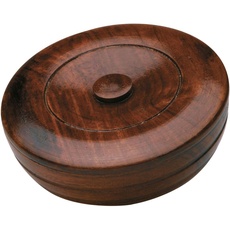 Bild von Sandalwood Herbal Shaving Soap in Wooden Bowl 100 g