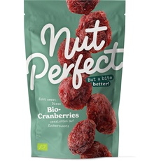 Nut Perfect | Bio-Cranberries | gesüßt mit Apfelsaftkonzentrat, ohne Zusatz von Industrie-Zucker | Fruchtig süß mit leicht herber Note | getrocknet | Cranberries aus Kanada | 100g