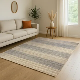 Myflair Natural Bengal Juteteppich 200 x 250 cm Beige/Grau