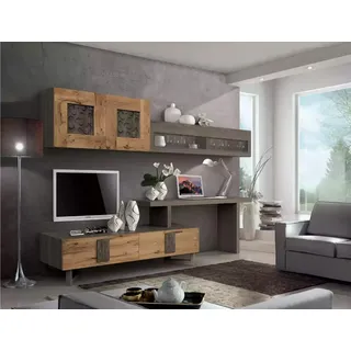 Wohnzimmer Wohnwand rtv Lowboard Holz Braun Möbel Fernseh Anbei Wand