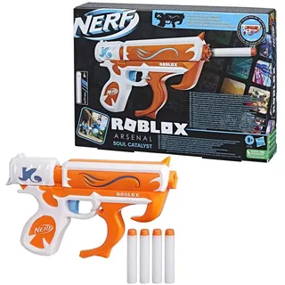 Nerf Roblox Arsenal: Soul Catalyst Blaster, enthält Code für EIN Exklusives virtuelles Item, 4 Nerf Elite Darts