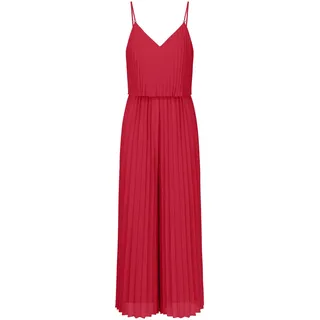 APART Fashion Damen Plissee-Overall, 2-in-1-Look, Overall mit weitem Bein, rückenfreies Outfit mit V-Ausschnitt, ärmelloses Kleid, geflochtene Spaghettiträger mit Perle, Kleidung für Hochzeitsgäste