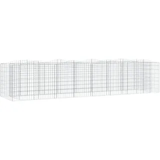 vidaXL Gabionen-Hochbeet mit Hochbogen 400x100x100 cm Verzinktes Eisen - Silber