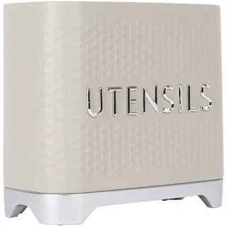 KitchenCraft Lovello Textured Küchenutensilienhalter, 19 x 9 x 18cm - Latte Cream