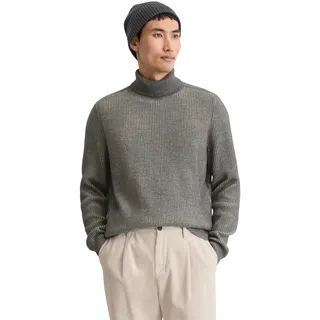Rollkragenpullover MARC O'POLO, Herren, Gr. M, graphite grau melange, Strick, Obermaterial: 40% Baumwolle, 40% Schurwolle, 20% Polyamid, regular fit normal, Rippbündchen, Pullover Rollkragenpullover, aus Baumwoll-Schurwoll-Mix, regular fit, Bi-Color