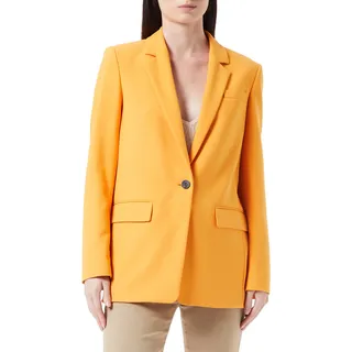 HUGO Damen Agona Lang Geschnittener Regular-Fit Blazer Orange 38