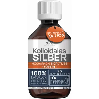 Kolloidales Silber 40 PPM 250 ml | Premium Silberwasser Stärker als 25ppm | Für Mensch, Hund & Katze | Carbon Neutral | 100% natürlich mit 2 Zutaten