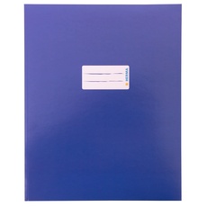 HERMA 20046 Heftumschlag Quart Karton Blau, Hefthülle mit Beschriftungsfeld aus stabilem & extra starkem Papier, Heftschoner für Schulhefte, farbig