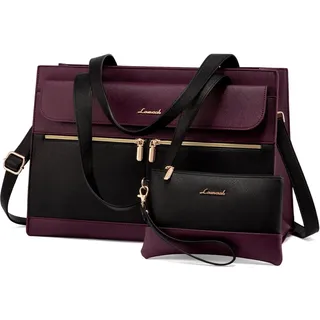 Laptoptasche Damen 17,3 Zoll Elegant Handtasche Business Tasche Violett - Violett