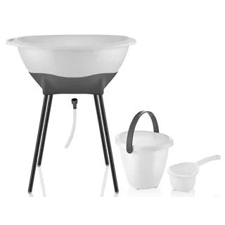 Babyjem Baby Badewanne Set Elegantes Babybadewanne Set Babywanne, Weiß