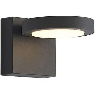 Lucande LED Wandleuchte außen Belna (Modern) in Schwarz aus Aluminium (1 flammig,) - Außenwandleuchten Wandlampe Led Außenlampe Outdoor für Außenwand/Hauswand Haus Terrasse &