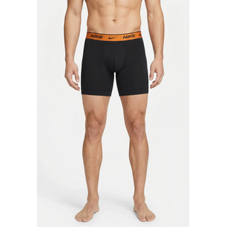 Boxershorts NIKE UNDERWEAR "BOXER BRIEF 3PK", Herren, Gr. L, 3 Stk., blk ligh amry blau, cmpfr org, blk wb, Jersey, Obermaterial: 95% Baumwolle, 3% sonstige Fasern, 2% Elasthan, kontrastfarbene Details, unifarben, körpernah, Unterhosen Boxershorts, mit NIKE Logo-Elastikbund