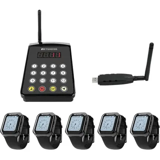 Retekess TD154-TD113 Kellnerin Pager System, Restaurant Pager für Kellner, magnetische Aufladung, 262ft, stilvolle Touch-Farbbildschirm, 1 USB 5 Uhr