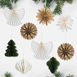 Christbaumschmuck Papier 9 Stück Weihnachtsdeko Papier 3D Waben Weihnachtsdeko Hängend with Christbaumschmuck Engel Weihnachtsbaum für Weihnachtsbaumschmuck Tischdeko