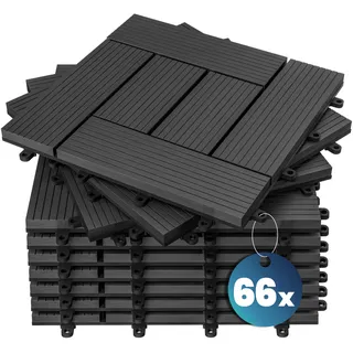 WPC Fliesen 66er-Set Mosaik Anthrazit - 30x30cm