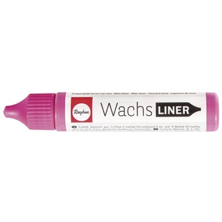 RAYHER HOBBY Rayher 31500264 Wachs-Liner, pink, Flasche 30 ml, zum Kerzen bemalen, Wachsstift, Flüssigwachs zum Malen direkt aus der Flasche